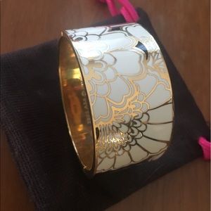 Kate Spade gold, black and white floral bracelet